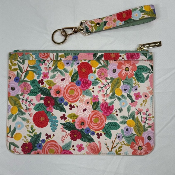 Rifle Paper Co. Zipper Clutch Pouch And Keychain Wristlet Garden Party Floral - Picture 5 of 12